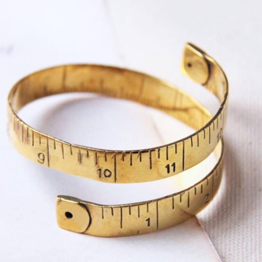 📏 Tape Measure Brass Bracelet